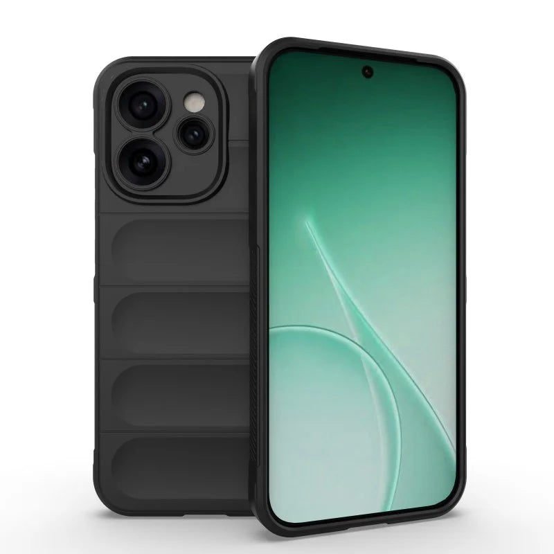 WANLONFENG For Oppo Reno15 Pro 5G (China) / Oppo Reno15 Pro Max 5G (Global) TPU Case  HD Series Anti Slip Phone Cover with Tempered Glass - Black - 5