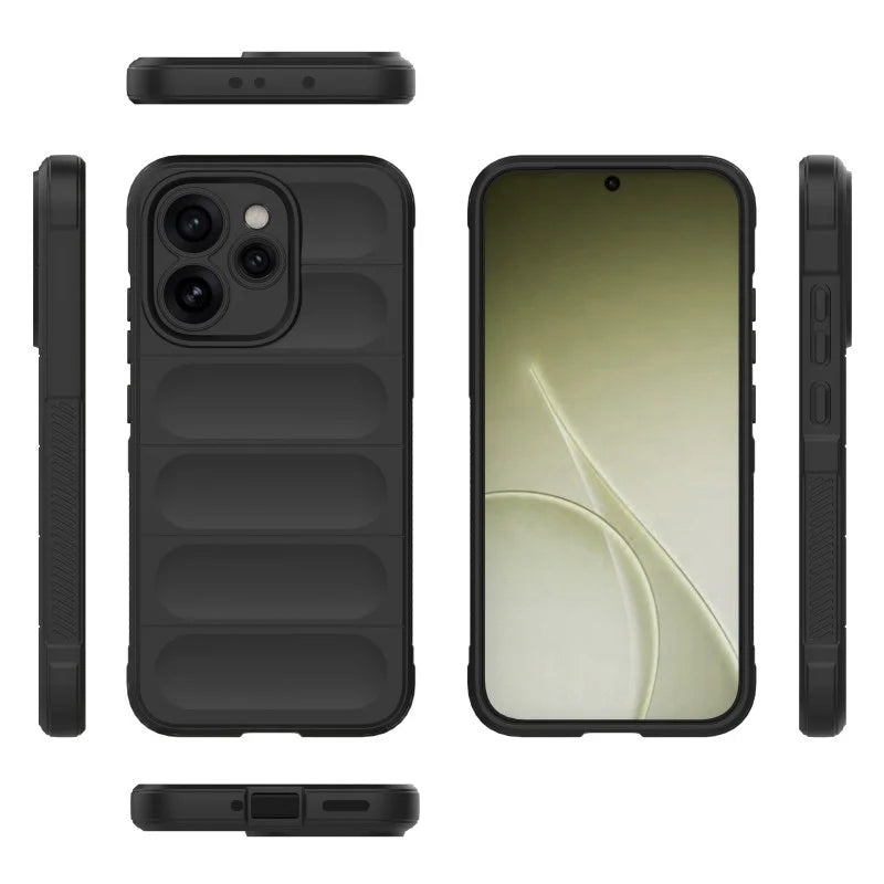 WANLONFENG For Oppo Reno15 5G (China) / Oppo Reno15 Pro 5G (Global) TPU Case  HD Series Anti Slip Phone Cover with Tempered Glass - Black - 4