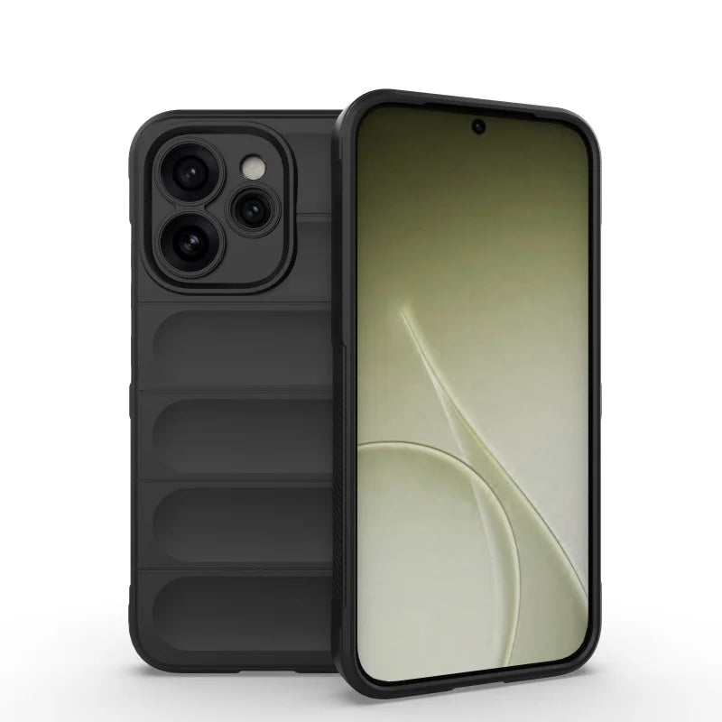WANLONFENG For Oppo Reno15 5G (China) / Oppo Reno15 Pro 5G (Global) TPU Case  HD Series Anti Slip Phone Cover with Tempered Glass - Black - 5
