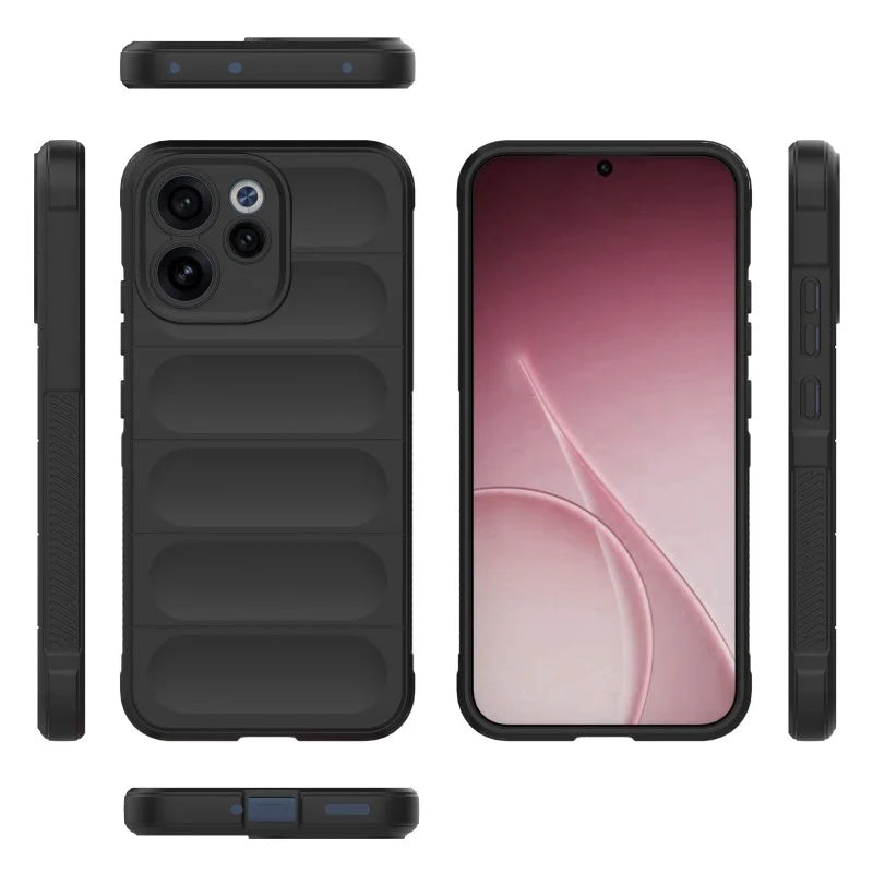 WANLONFENG For Oppo Reno15 F 5G TPU Case  HD Series Anti Slip Phone Cover with Tempered Glass - Black - 4