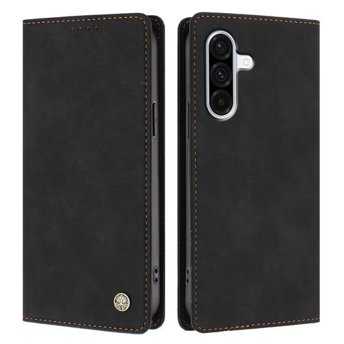 For Samsung Galaxy A57 5G Case HX RFID Blocking Wallet Stand Leather Flip Phone Cover - Black - 1
