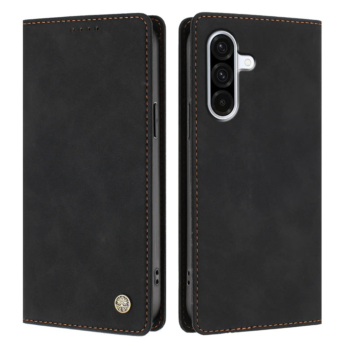 For Samsung Galaxy A37 5G Case HX RFID Blocking Wallet Stand Leather Flip Phone Cover - Black - 1
