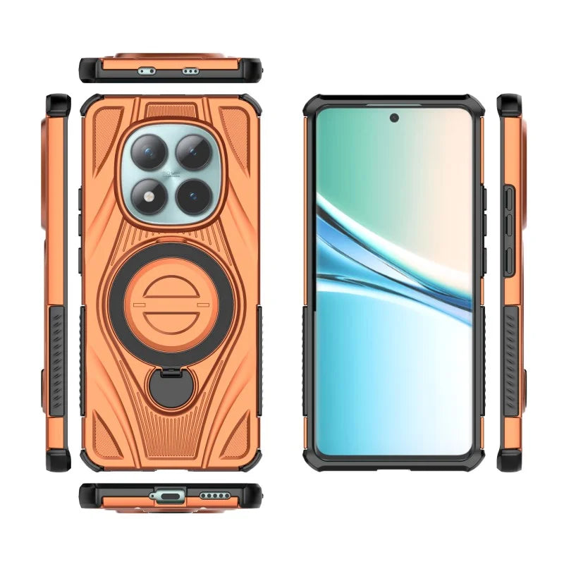 WANLONFENG For Xiaomi Redmi Note 15 5G (Global) / Xiaomi Poco M8 5G  XH Series Kickstand Case with Screen Film, Drop Proof PC TPU Phone Cover - Orange - 3