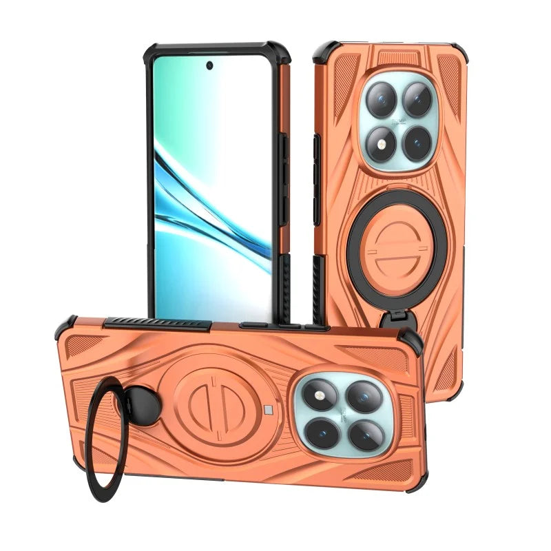 WANLONFENG For Xiaomi Redmi Note 15 5G (Global) / Xiaomi Poco M8 5G  XH Series Kickstand Case with Screen Film, Drop Proof PC TPU Phone Cover - Orange - 4