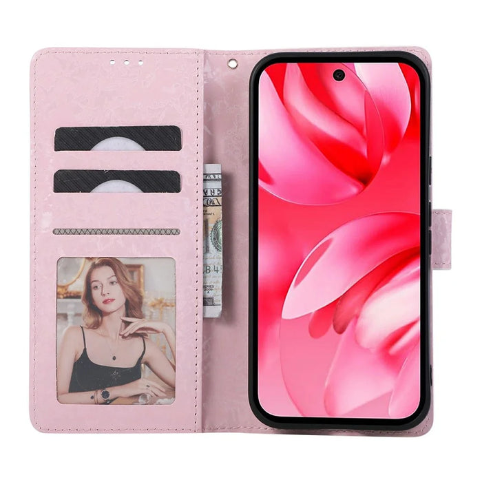 For Google Pixel 10a Case RFID Blocking Flower Leather Phone Cover - Yellow Daisy - 2