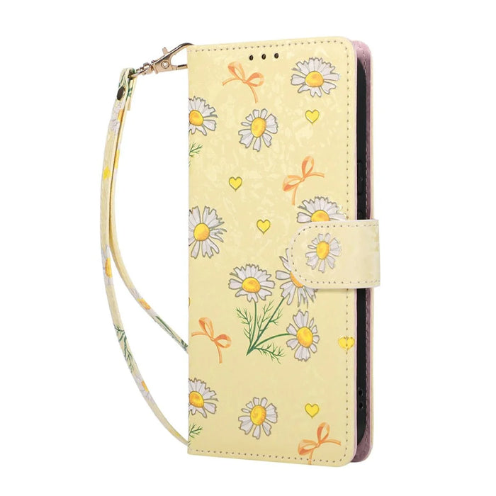 For Google Pixel 10a Case RFID Blocking Flower Leather Phone Cover - Yellow Daisy - 5