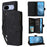 For Google Pixel 10a Case Zipper Wallet Multiple Card Slots Leather Phone Cover with Wrist Strap - Black - 1
