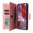 For Google Pixel 10a Case Zipper Wallet Rivet Decor Leather Phone Cover with Wrist Strap - Rose Gold - 3