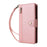For Google Pixel 10a Case Zipper Wallet Rivet Decor Leather Phone Cover with Wrist Strap - Rose Gold - 6