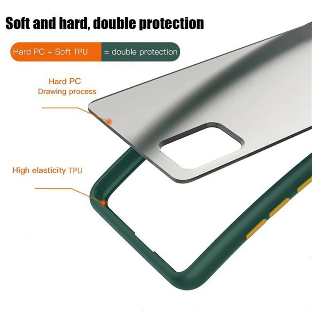 For Samsung Galaxy S25 FE Case TPU + PC Matte Anti Drop Phone Back Cover - Midnight Green - 2