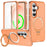 For Samsung Galaxy S26+ Magnetic Case Kickstand Frosted TPU + PC Phone Cover with PET Screen Protector - Orange - 1