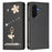 For Samsung Galaxy A57 5G Leather Case RFID Blocking Wallet Stand Rhinestones Ballet Dancer Flip Phone Cover - Black - 1