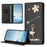 For iPhone Air Leather Case RFID Blocking Wallet Stand Rhinestones Ballet Dancer Flip Phone Cover - Black - 6