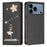 For iPhone 18 Pro / 17 Pro Leather Case RFID Blocking Wallet Stand Rhinestones Ballet Dancer Flip Phone Cover - Black - 1