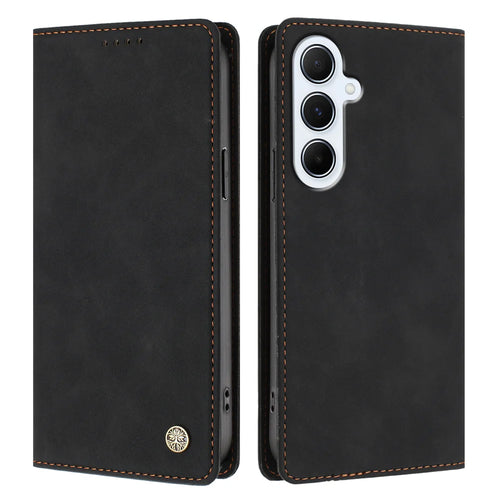 For Samsung Galaxy A16 4G / Galaxy A16 5G Case HX RFID Blocking Wallet Stand Leather Flip Phone Cover - Black - 1