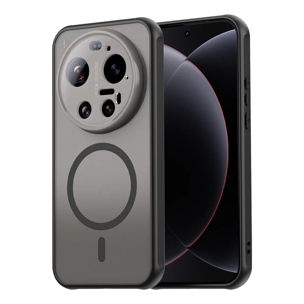 WANLONFENG For Xiaomi 17 Ultra 5G Magnetic Case with Screen Film  FD Series Skin Touch TPU + PC Phone Back Cover - Black - 2