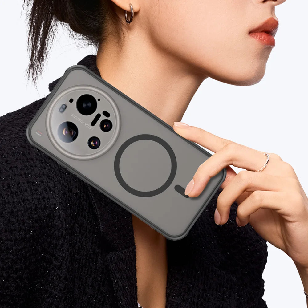 WANLONFENG For Xiaomi 17 Ultra 5G Magnetic Case with Screen Film  FD Series Skin Touch TPU + PC Phone Back Cover - Black - 4