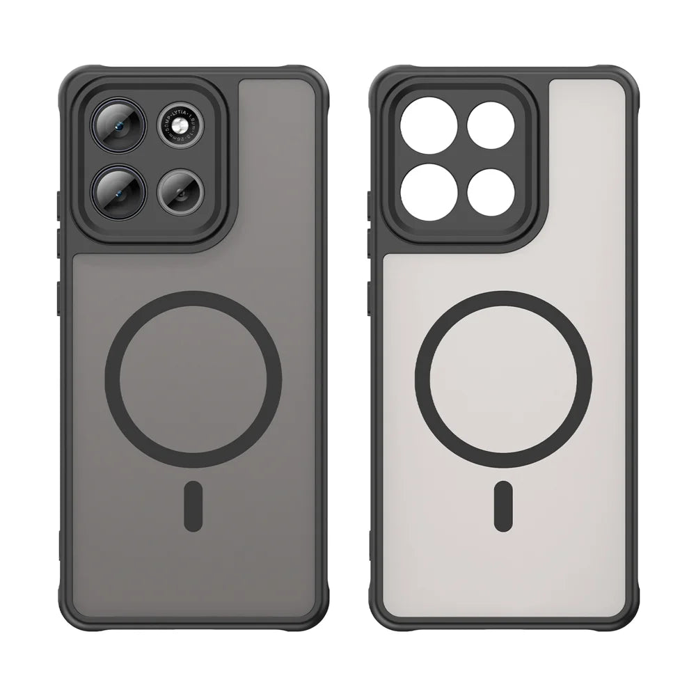 WANLONFENG For Motorola Moto G86 Power 5G / Motorola Moto G86 5G Magnetic Case with Screen Film  FD Series Skin Touch TPU + PC Phone Back Cover - Black - 7