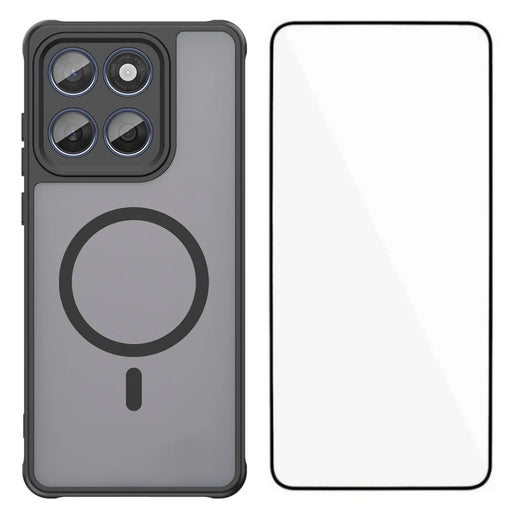 WANLONFENG For Motorola Edge 60 5G / Motorola Edge 60 Fusion 5G Magnetic Case with Screen Film  FD Series Skin Touch TPU + PC Phone Back Cover - Black - 1