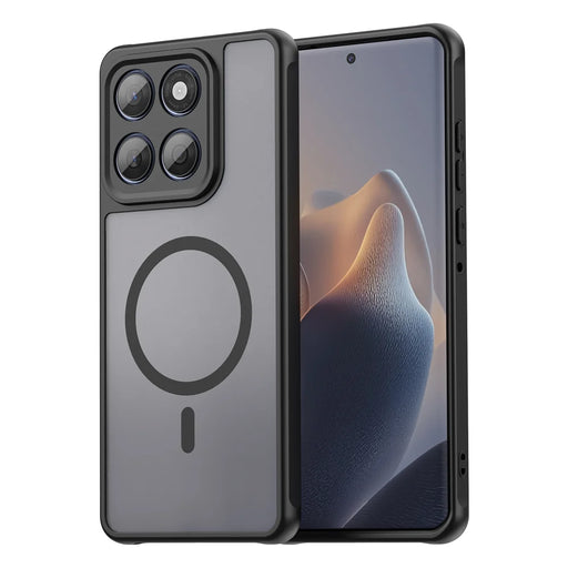 WANLONFENG For Motorola Edge 60 5G / Motorola Edge 60 Fusion 5G Magnetic Case with Screen Film  FD Series Skin Touch TPU + PC Phone Back Cover - Black - 2