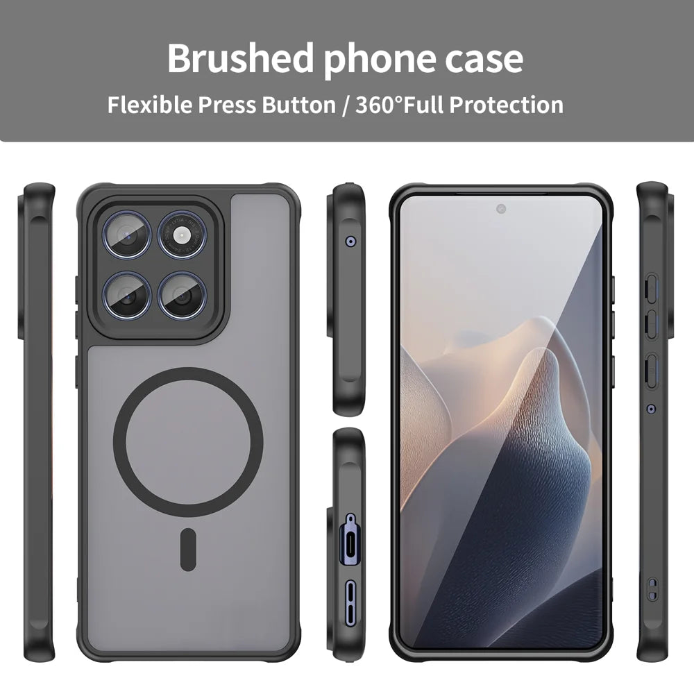 WANLONFENG For Motorola Edge 60 5G / Motorola Edge 60 Fusion 5G Magnetic Case with Screen Film  FD Series Skin Touch TPU + PC Phone Back Cover - Black - 3