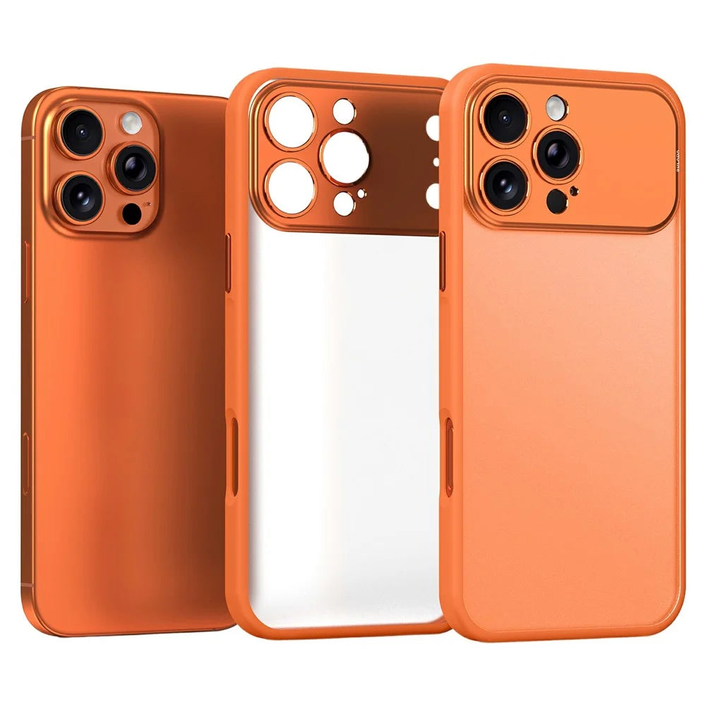 SULADA For iPhone 16 Pro Case Transfer to 17 Pro PC TPU Anti-drop Phone Cover - Orange - 1