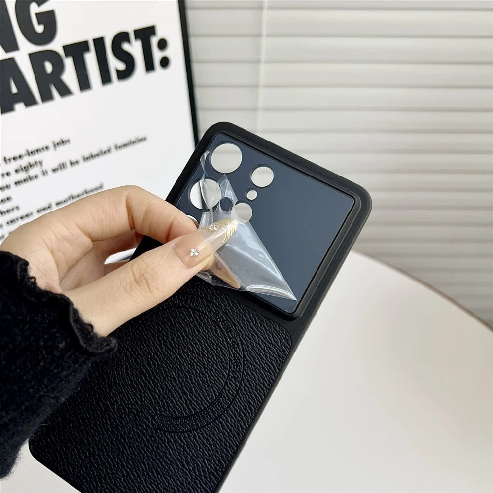 For Samsung Galaxy S26 Ultra Magnetic Case Precise Cutouts Textured PU Leather Coated PC + TPU Phone Cover - White - 7