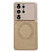 For Samsung Galaxy S25 Ultra Case Precise Cutouts Textured PU Leather Coated PC + TPU Phone Cover - Khaki - 1