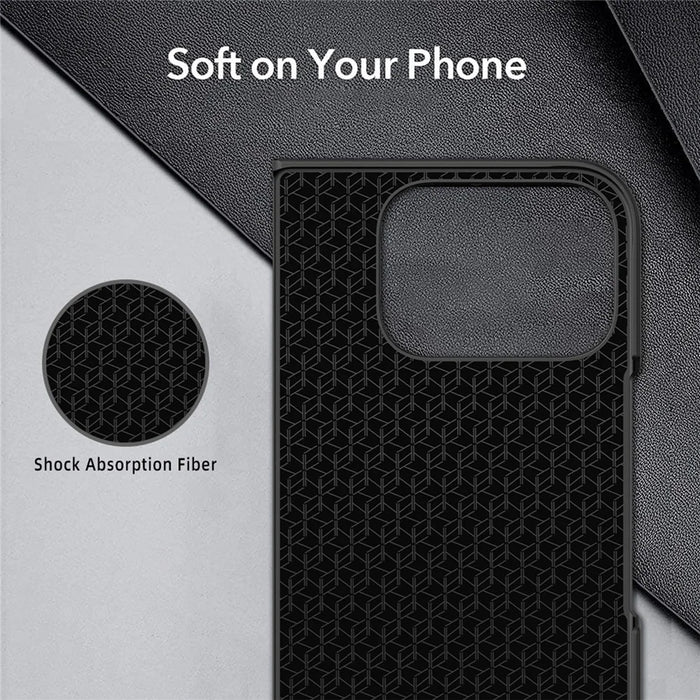 For Google Pixel 10 Pro Fold Case PU Leather PC Litchi Coated Phone Cover with Screen  /  Lens Film  - Gold - 4