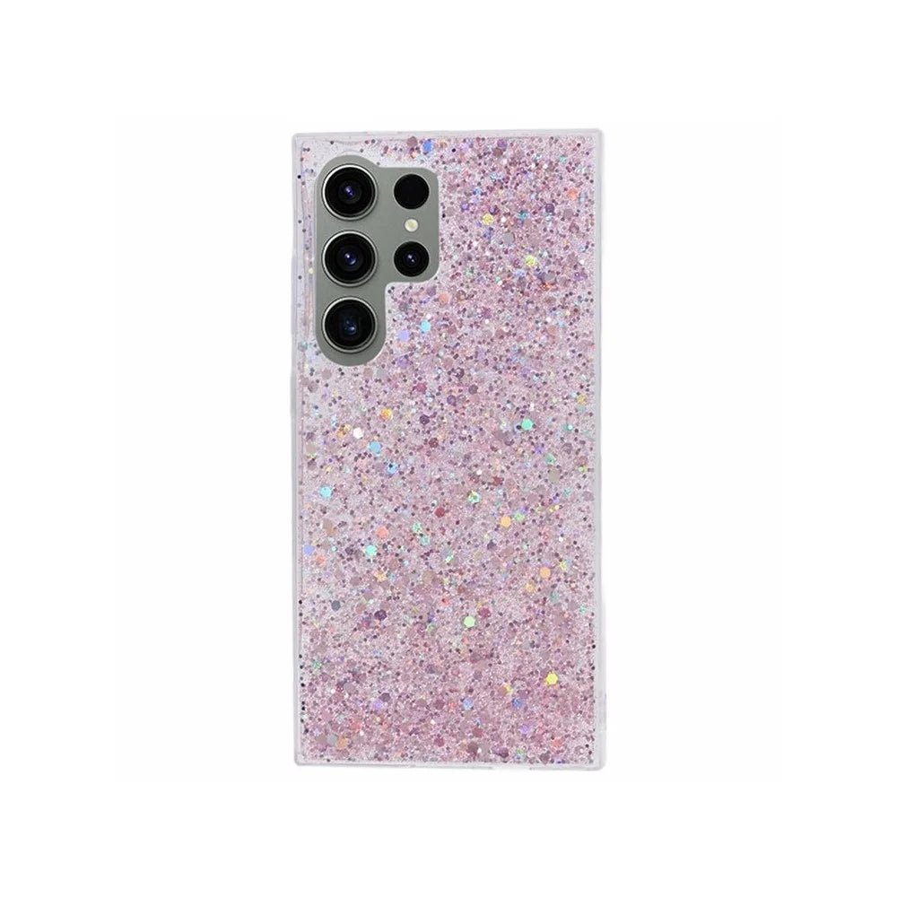 For Samsung Galaxy S26 Ultra Case Shockproof Soft TPU Phone Cover Glittery Design - Pink - 1