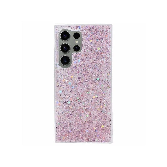 For Samsung Galaxy S26 Ultra Case Shockproof Soft TPU Phone Cover Glittery Design - Pink - 1