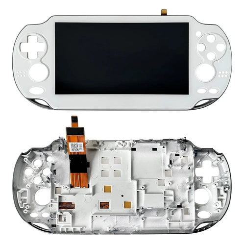 For Sony PlayStation Vita 1000 OEM Grade S Sharp LCD Screen and Digitizer Assembly with Case Replacement Part (without Logo) - White - 1