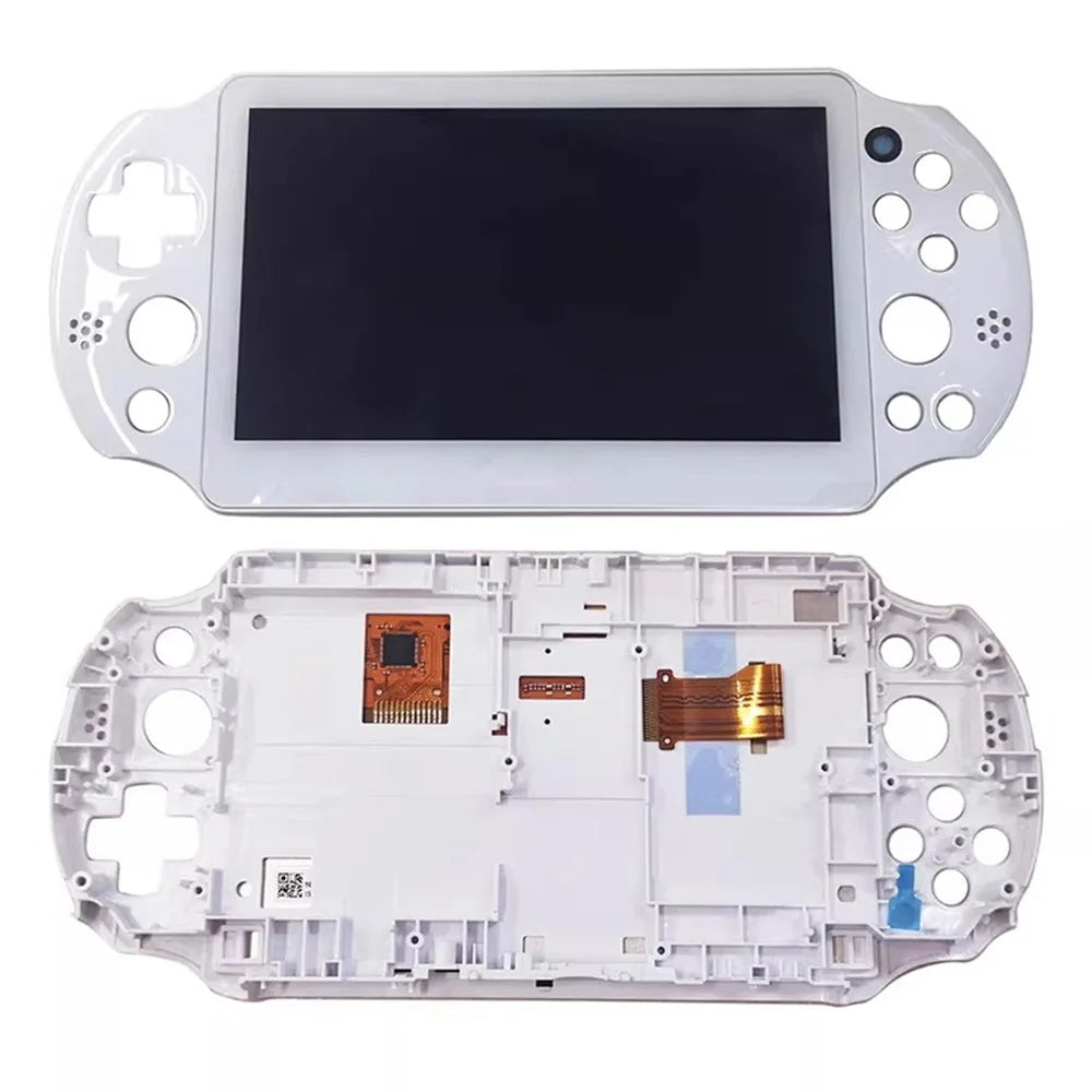 For Sony PlayStation Vita 2000 OEM Grade S Sharp LCD Screen and Digitizer Assembly with Case Replacement Part (without Logo) - White - 1