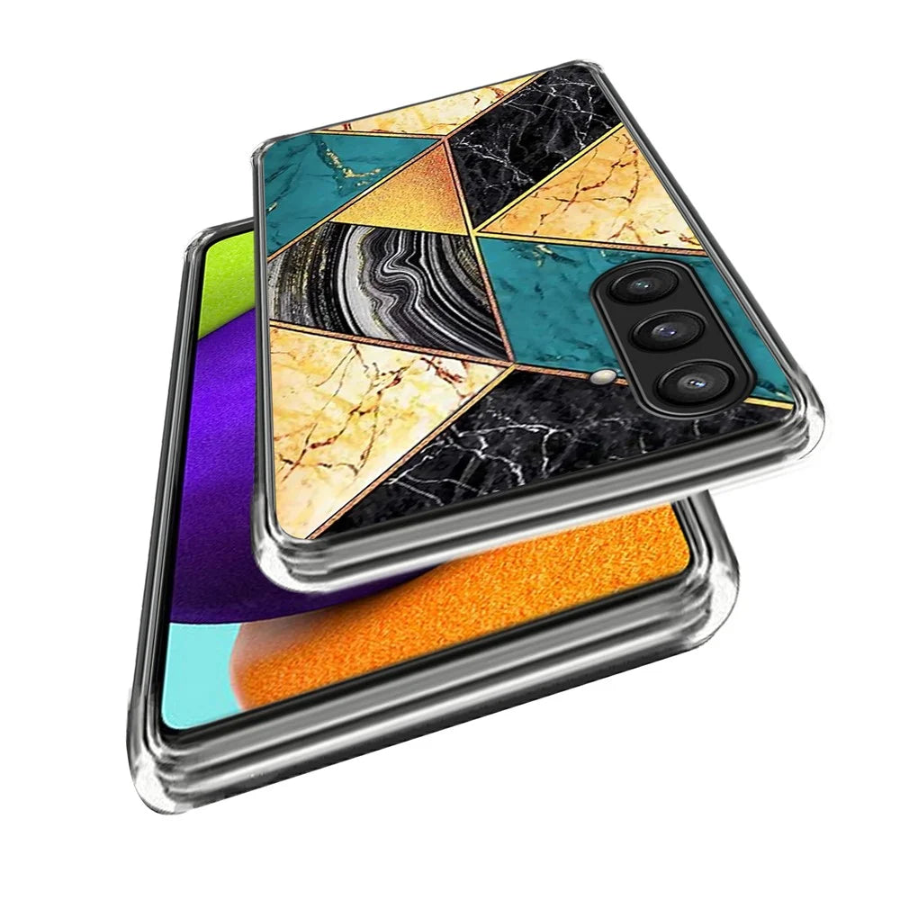 For Samsung Galaxy S25 FE Case Pattern Printing TPU Phone Back Cover - Splicing Marble - 2