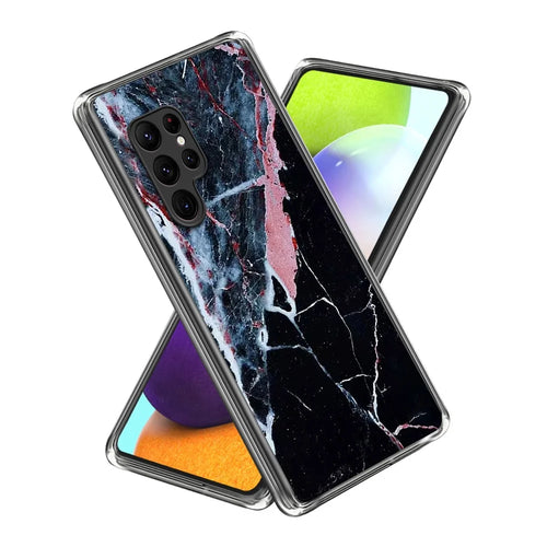 For Samsung Galaxy S26 Ultra Case Pattern Printing TPU Phone Back Cover - Black Marble - 1