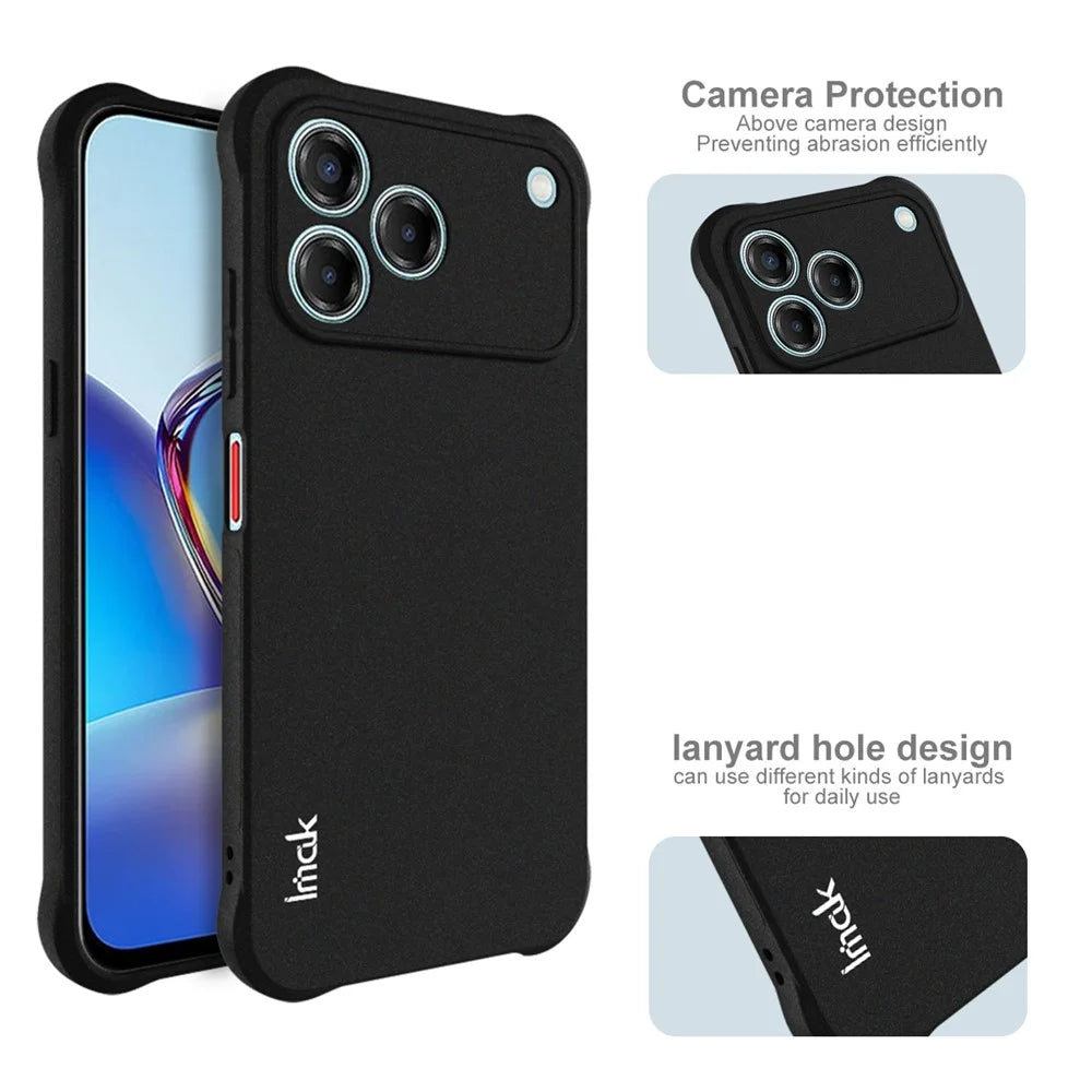 IMAK For ZTE Blade V80 Pro 4G / Blade V80 Vita Case TPU Phone Cover Airbag Shockproof Protection - Matte Black - 6