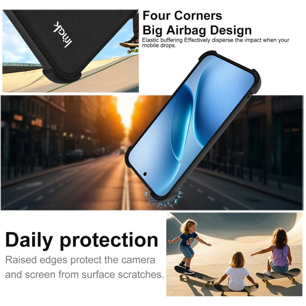 IMAK For vivo iQOO Z11 Turbo 5G Case TPU Phone Cover Airbag Shockproof Protection - Matte Black - 6