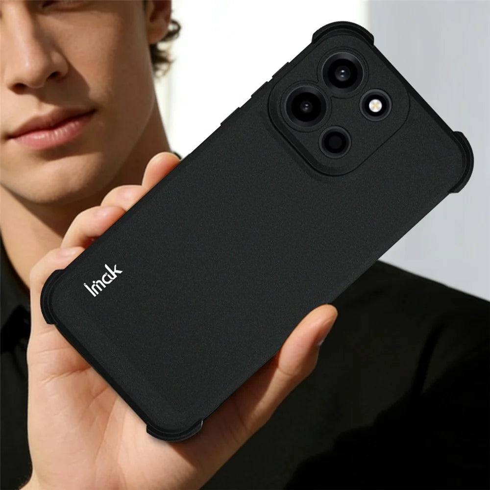 IMAK For OnePlus Turbo 6 5G Case TPU Phone Cover Airbag Shockproof Protection - Matte Black - 4