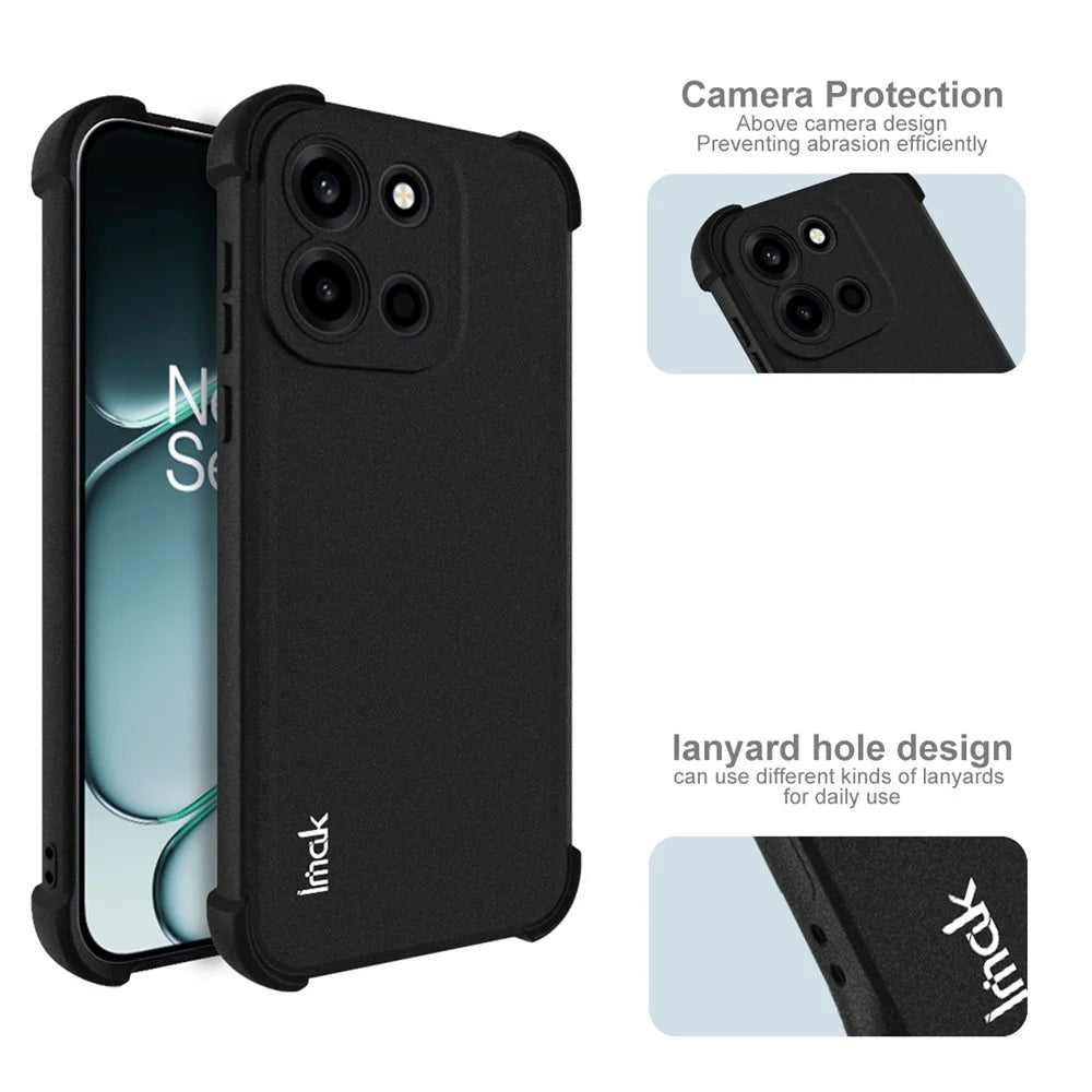 IMAK For OnePlus Turbo 6 5G Case TPU Phone Cover Airbag Shockproof Protection - Matte Black - 6