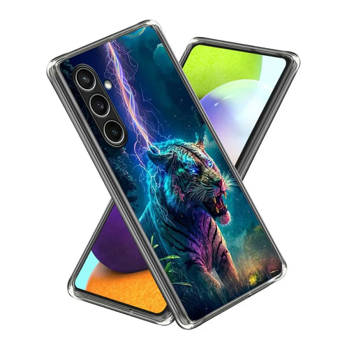 For Samsung Galaxy A57 5G Case IMD Pattern Printed Shockproof TPU Phone Cover - Lightning Tiger - 1
