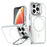 For iPhone 14 Pro Magnetic Case Matching Color Lens Kickstand TPU PC Phone Cover Compatible with MagSafe - White - 1