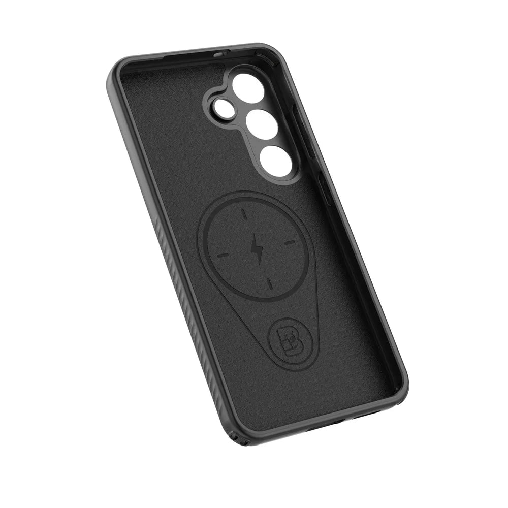 For Samsung Galaxy S25 Magnetic Case Rotating Kickstand TPU PC Phone Cover - Black - 5