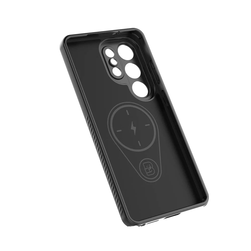 For Samsung Galaxy S25 Ultra Magnetic Case Rotating Kickstand TPU PC Phone Cover - Black - 7