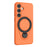 For Samsung Galaxy S24 Magnetic Case Rotating Kickstand TPU PC Phone Cover - Orange - 3