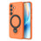 For Samsung Galaxy S24 Magnetic Case Rotating Kickstand TPU PC Phone Cover - Orange - 4