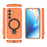 For Samsung Galaxy S24 Magnetic Case Rotating Kickstand TPU PC Phone Cover - Orange - 5