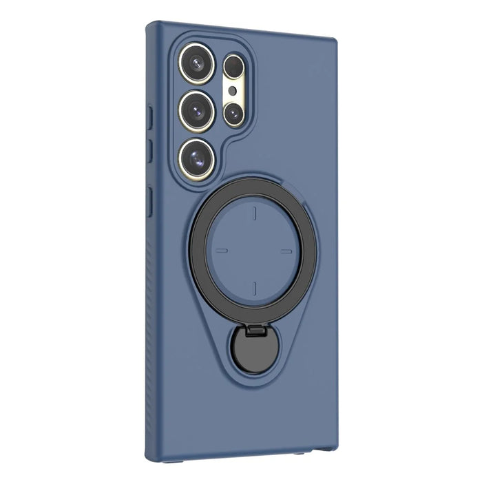 For Samsung Galaxy S24 Ultra Magnetic Case Rotating Kickstand TPU PC Phone Cover - Blue - 3