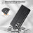 For Samsung Galaxy S25 FE Wallet Stand Case Line Splicing TPU PU Leather Phone Cover - Black - 7