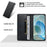 For iPhone 16 Wallet Stand Case Line Splicing TPU PU Leather Phone Cover - Black - 5