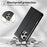 For iPhone 16 Pro Wallet Stand Case Line Splicing TPU PU Leather Phone Cover - Black - 7